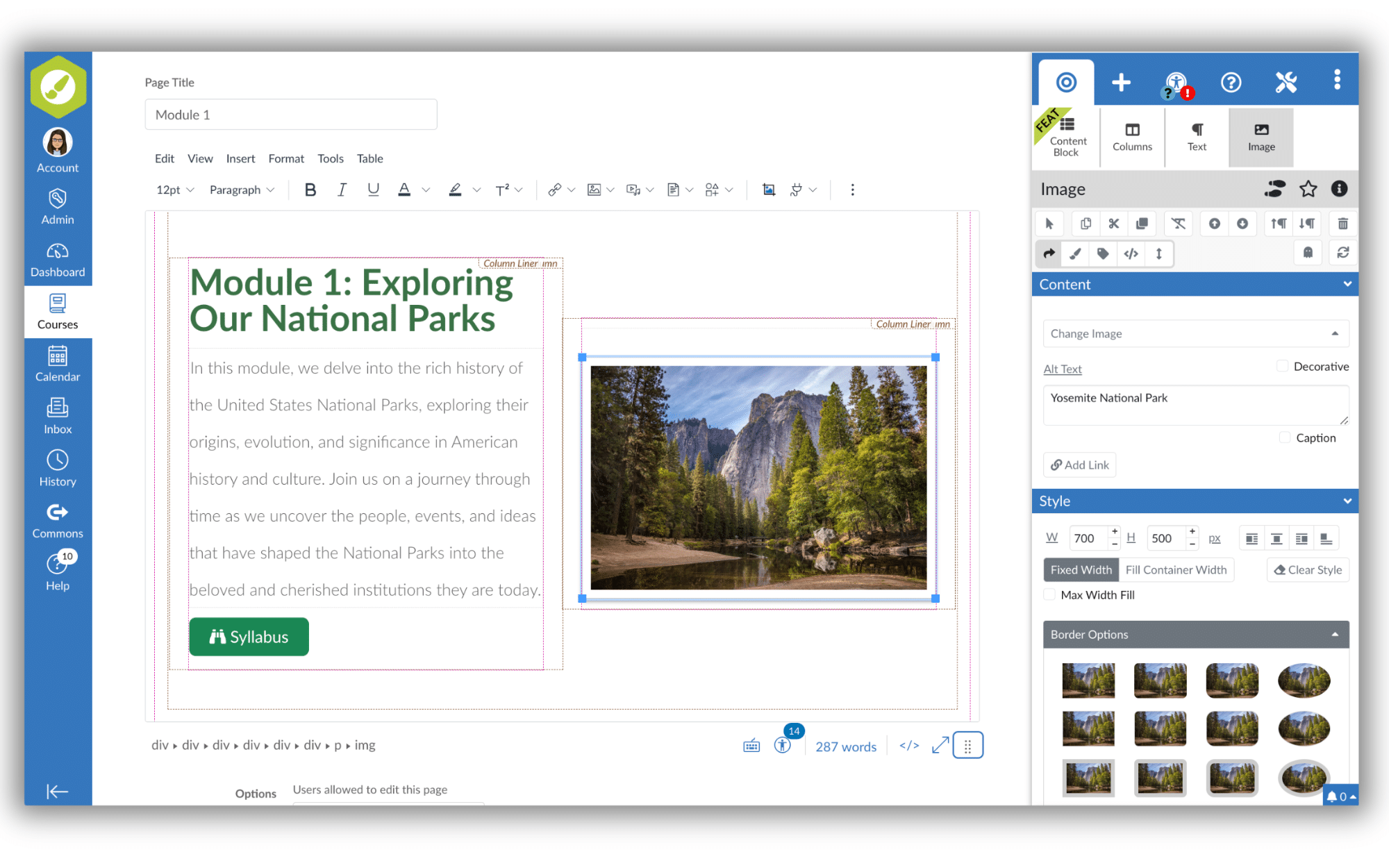 DesignPLUS Image tool on a Canvas page