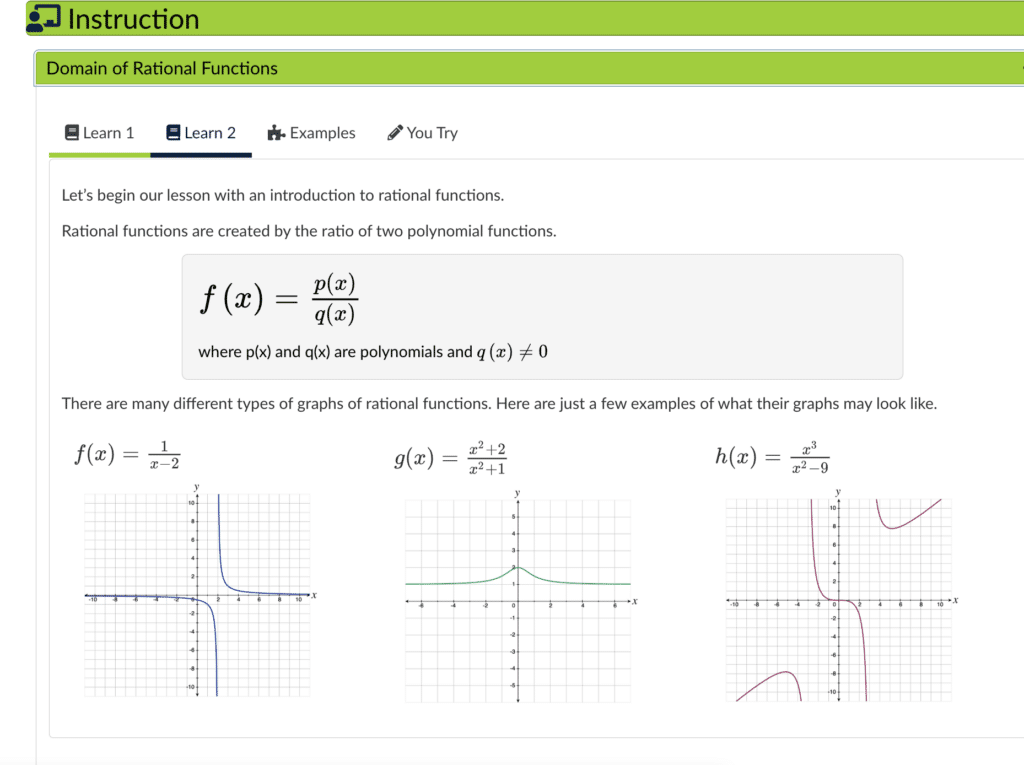 NC VIrtual AP Precalculus scaffolded lesson in tabs.